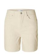 Slfuna-Krista Hw Denim Shorts Cream Selected