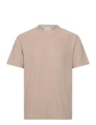 Slhrelax-Plisse Tee Ex Beige Selected