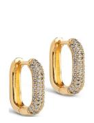 Sparkling Square Hoops 15 Mm Gold Enamel Copenhagen