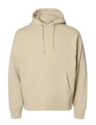 Slhrelaxluke Ls Sweat Hoodie Beige Selected