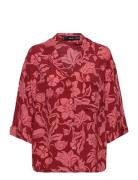 Floral Short-Sleeved T-Shirt Pink Mango