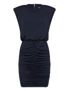 Slinky Ruched Mini Dress Navy ROTATE Birger Christensen