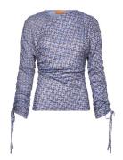 2245 Dry Jersey, Wrap Front Gathere Blue STINE GOYA