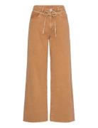 Loose Tie Waist Twill Trousers Brown Monki