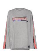 Printed Long-Sleeved Over D T-Shirt Dress Grey Monki