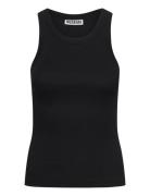 Ribbed Fitted Tank Top Black Weekday