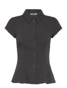 Fitted Shirt Top Black Weekday