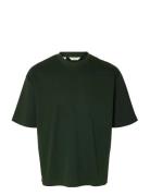 Slhlooseoscar Ss O-Neck Tee Noos Khaki Selected