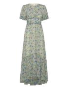 Beatrice Short Sleeve Maxi Dress Blue Malina