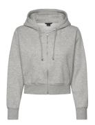 Cropped Zip Hoodie Grey Monki
