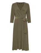 Surplice Jersey Dress Green Lauren Ralph Lauren