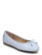 Jayna Nappa Leather Flat Blue Lauren Ralph Lauren