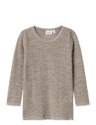 Nmfwang Wool Needle Ls Top Solid Noos Brown Name It