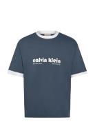 Ss Retro Logo Ringer 16S Rlxd Te Blue Calvin Klein Jeans