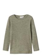Nmnwax Wool Rib Ls Top Noos Green Name It
