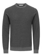 Onsmiguel Reg 12 Structure Crew Knit Grey ONLY & SONS