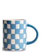 Mug Liz Check Blue/White Patterned Byon