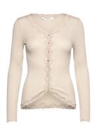 Rwbabette Ls V-Neck Regular Lace Ca Cream Rosemunde