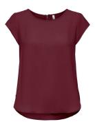 Onlvic S/S Solid Top Noos Wvn Burgundy ONLY