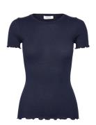 Rwbernadine Ss O-Neck T-Shirt Navy Rosemunde