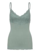 Rwbeatha Sl Strap Lace Top Green Rosemunde