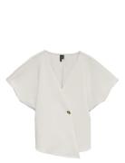 Vmsonja Ss V-Neck Top Wvn Exp White Vero Moda