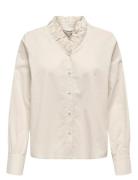 Onlhassie L/S Frill Shirt Ox Wvn Cream ONLY