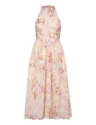 Kylen Printed Midi Dress Pink Bardot