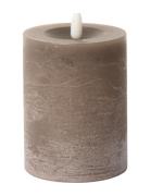Rustic Finish Led Pillar Candle Brown C'est Bon