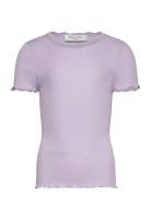 Rkbalta Modal Ss Lace T-Shirt Purple Rosemunde Kids