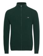 Extrafine Lambswool Zip Cardigan Green GANT