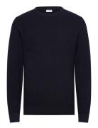Recycle Structure Knit Jumperrecycle Structure Knit Jumper Navy Lindbe...