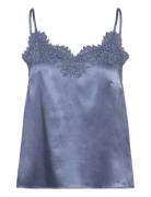 Rwjade Silk Strap Lace Top Blue Rosemunde
