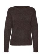Vmdoffy Ls O-Neck Blouse Ga Noos Brown Vero Moda