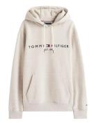 Tommy Logo Hoody Cream Tommy Hilfiger