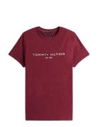 Tommy Logo Tee Burgundy Tommy Hilfiger
