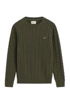 Cotton Cable C-Neck Green GANT