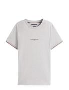Tommy Logo Tipped Tee Grey Tommy Hilfiger