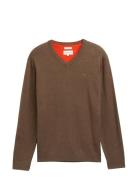 Basic V-Neck Knit Brown Tom Tailor