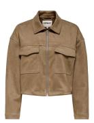Onlstina Life Faux Suede Jacket Cc Pnt Beige ONLY