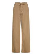 Wide-Leg Denim Trousers With Belt Beige Mango