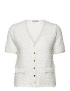 Short-Sleeved Bouclã© Cardigan White Mango