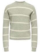 Kogfranca Life Short L/S Stripe Knt Noos Green Kids Only