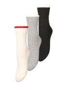 Scallop Sock 3 Pack Black Becksöndergaard