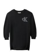 Towling Monogram Terry Ls Dress Black Calvin Klein