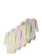 Nbnbody 5P Ls Solid Rib Noos Pink Name It