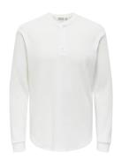 Onstobie Reg Ls Henley Tee Noos White ONLY & SONS