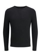 Jjeemil Knit Cable Crew Neck Noos Black Jack & J S