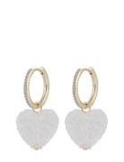 Sugar Hearts Pendant Ear G/Clear - Gold SNÖ Of Sweden