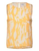 Printed Poly Chiffon Sleeveless Orange Calvin Klein
